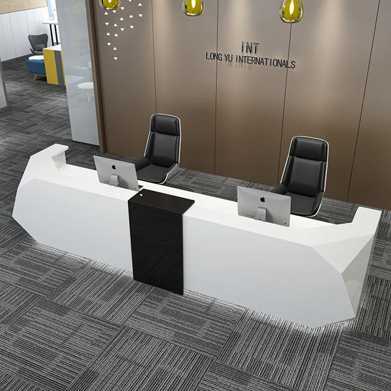 

Modern Front Desk Reception Desks Shop Counter Cash Register Reception Desks Simple Design Office Furniture Meja Kasir LLRD