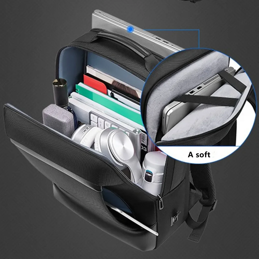 

Business Waterproof Backpack Travel Handbag Shoulder Bag Laptop Pack Tablet Computer USB Charge Storage Box 15.6 Inch Schoolbag