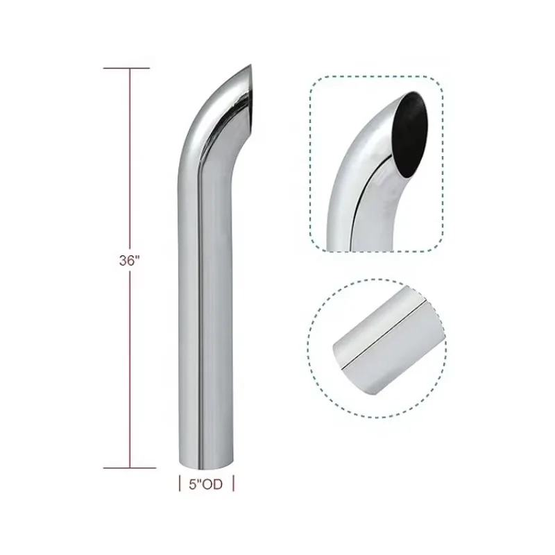 

5" OD X 36" Length Curved Chrome Truck Parts Exhaust Stack Pipe