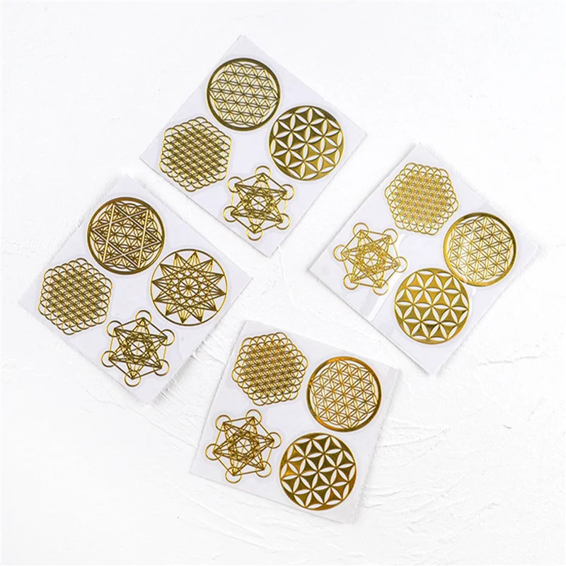 EDT-80Pcs/ชุดโลหะ Energy Decor สติกเกอร์ดอกไม้ชีวิตเด็กวันของขวัญ 7 Chakra ทองแดง Energy Tower Orgonite สติกเกอร์