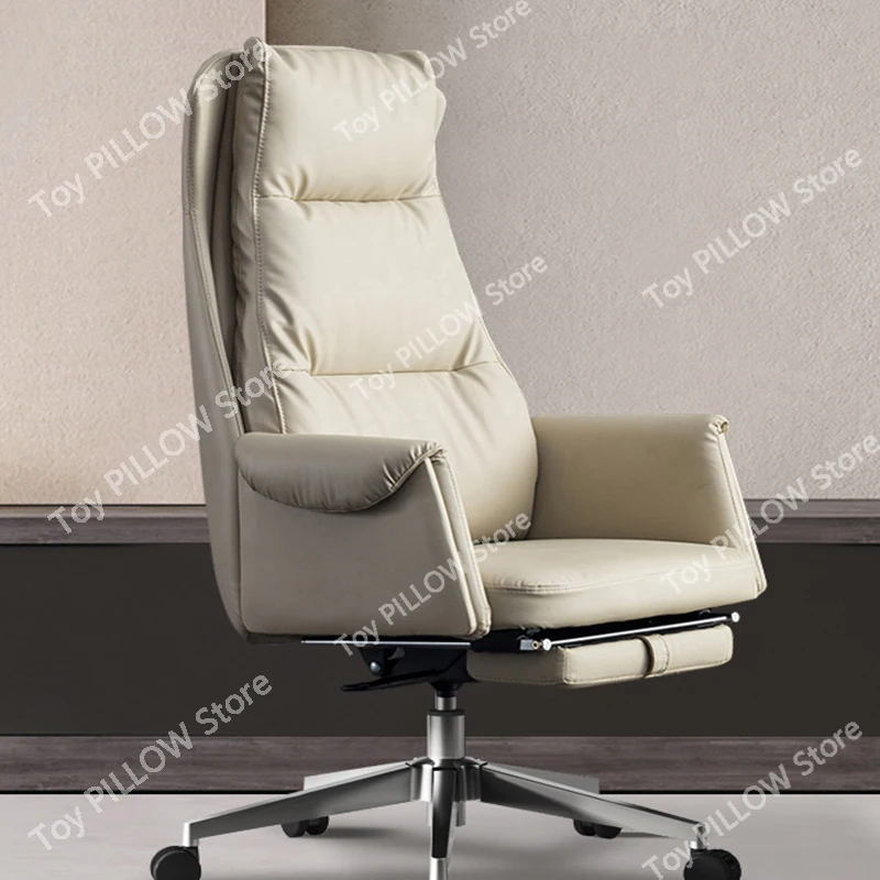 

Leather Office Ergonomic Chair Swivel Accent Reading Mobile Modern Luxury Rolling Nordic Meubles De Salon Furniture