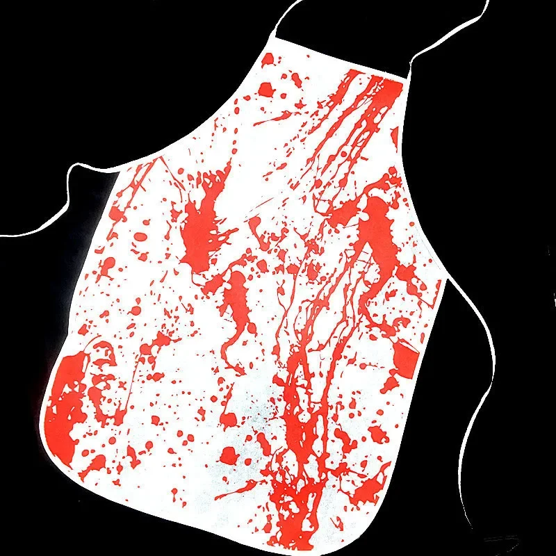 Tablier de cuisine Halloween avec attaches extra longues, éclaboussures de sang, chef de boucher, barbecue de vacances, hommes et femmes