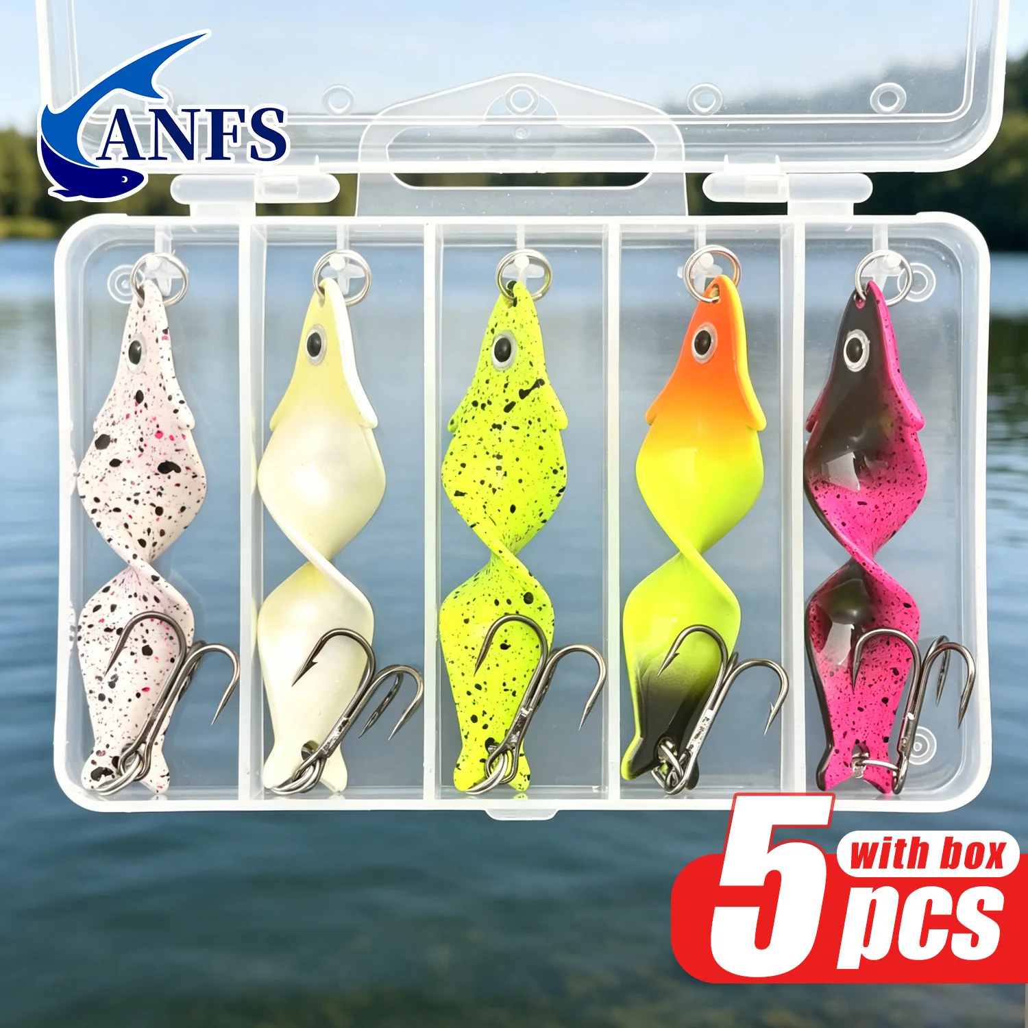 ANFS 5pcs Metal Fishing Lure,Spoons Trout Mega Twist,Fishing Bait,Trout Fishing Spoon Set Trout Bait,Trout Blinker Fishing Trout view 5