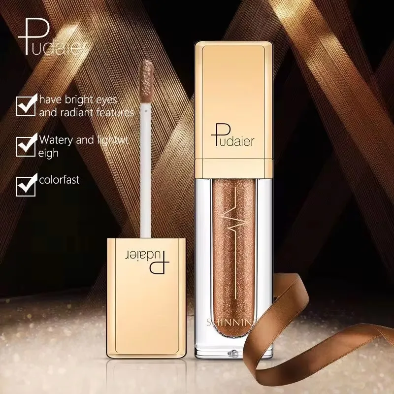 18 Colors Liquid Eyeshadow Diamond Pearlescent Sparkling Eye Shadow Highlighter Quick Drying Eyeshadow Eye Make Up.