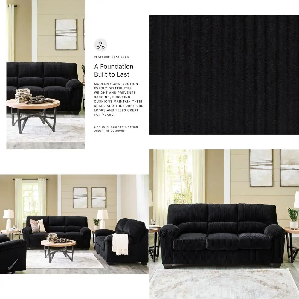 

Modern Sofa, Living Room, Black