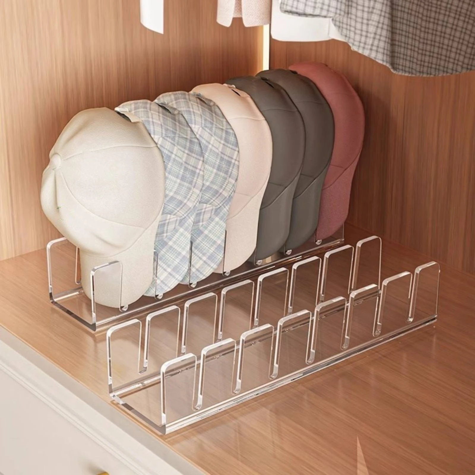 

Acrylic Hat Organizer Easy to Organize Acrylic Cap Stand Baseball Cap Organizer Minimalist Design Storage Item Transparent