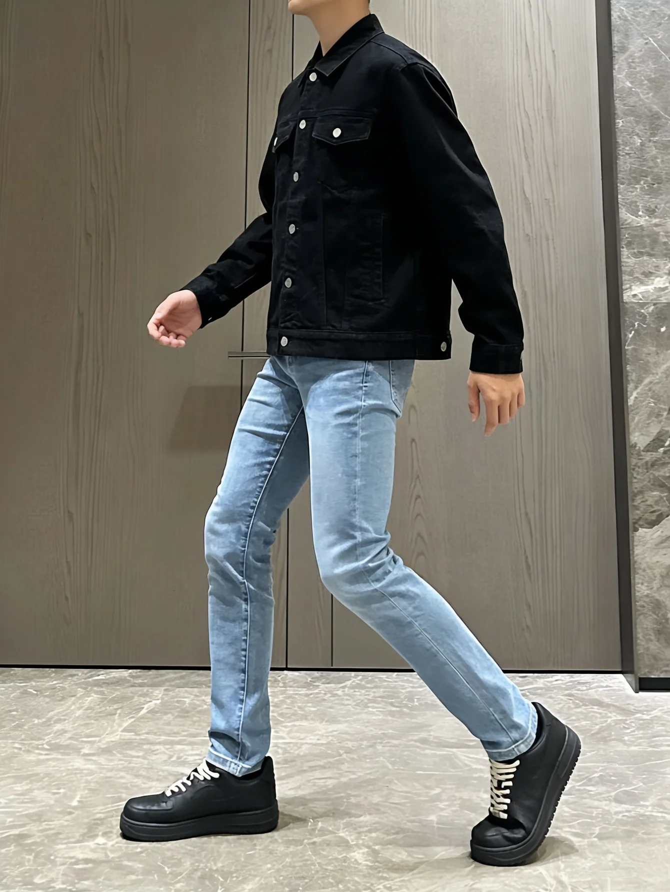 Retro Jeans Gender Neutral Blue Slim Pants Hip Hop Style For Dating Drip No accessories or belts included
