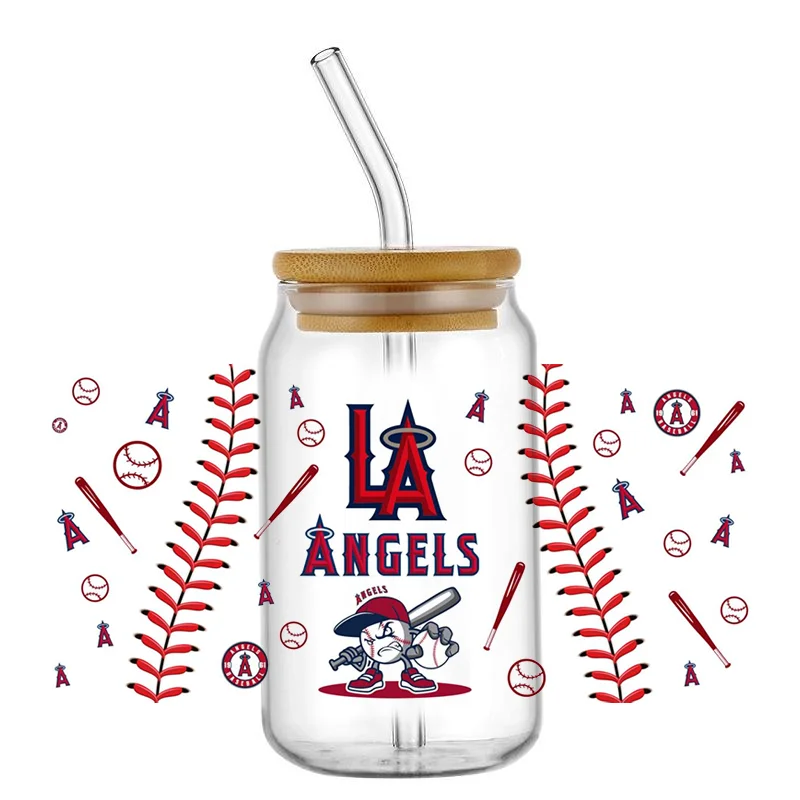 Baseball Team Decal Transfer Stickers Waterproof UV DTF Cup Mug Wraps Sticker DIY 3D Wrap Decal for 16oz Libbey Glass