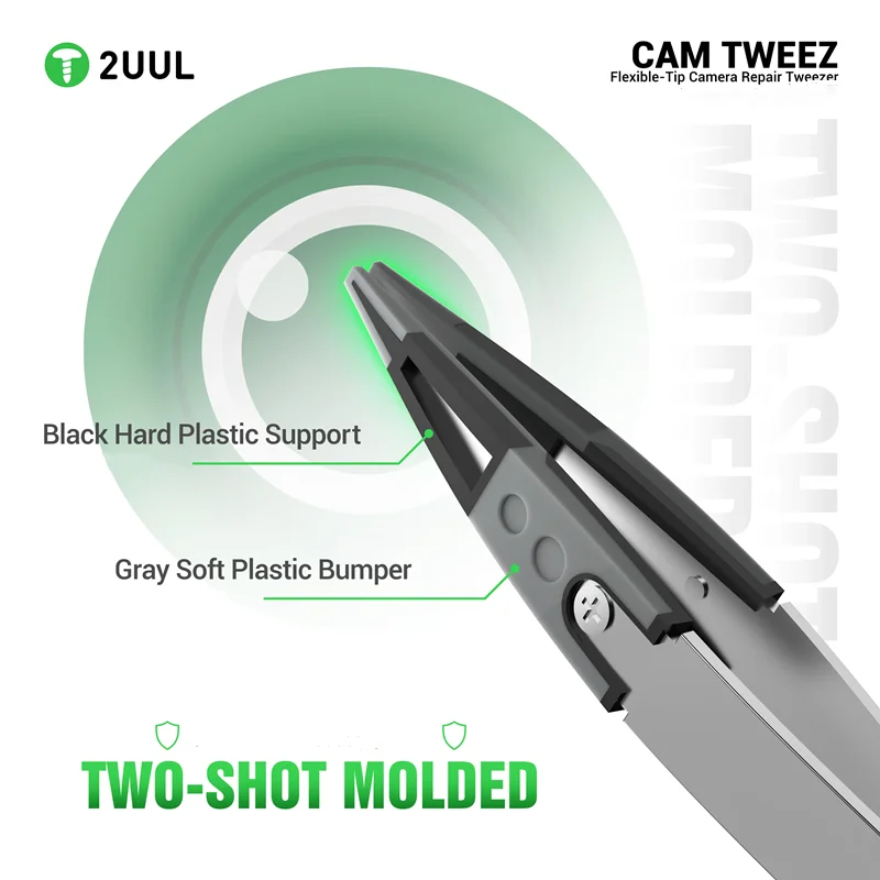2UUL TW41 CAM TWEEZ Anti Scratch Flexible Tip Tweezers Stainless Steel Soft Head For Mobile Phone Camera Lens Repair Tweezer Too