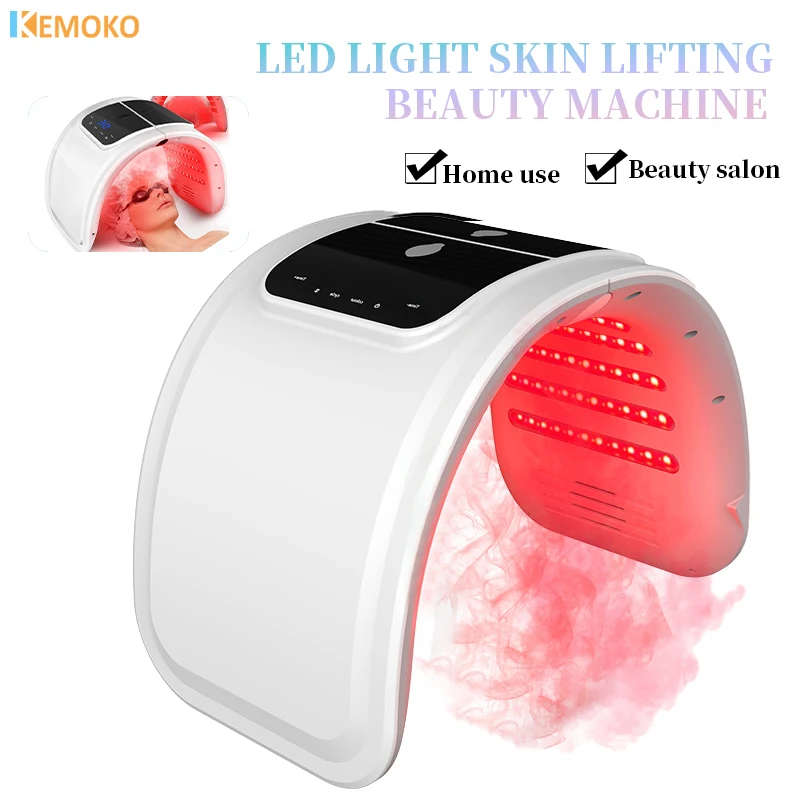 Máquina LED de beleza facial para cuidados com a pele Equipamento PDT de máscara facial Dispositivo SPA Spray Facial Luz de rejuvenescimento da pele 7 cores