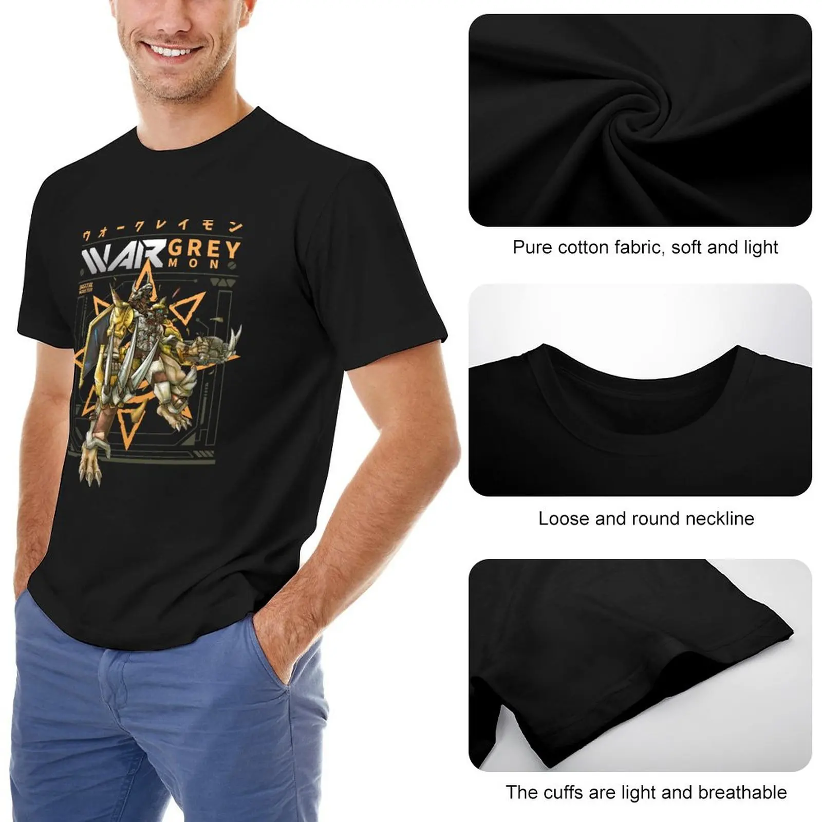 Wargreymon T-Shirt black t shirt t-shirts man custom t shirt Men's t-shirt