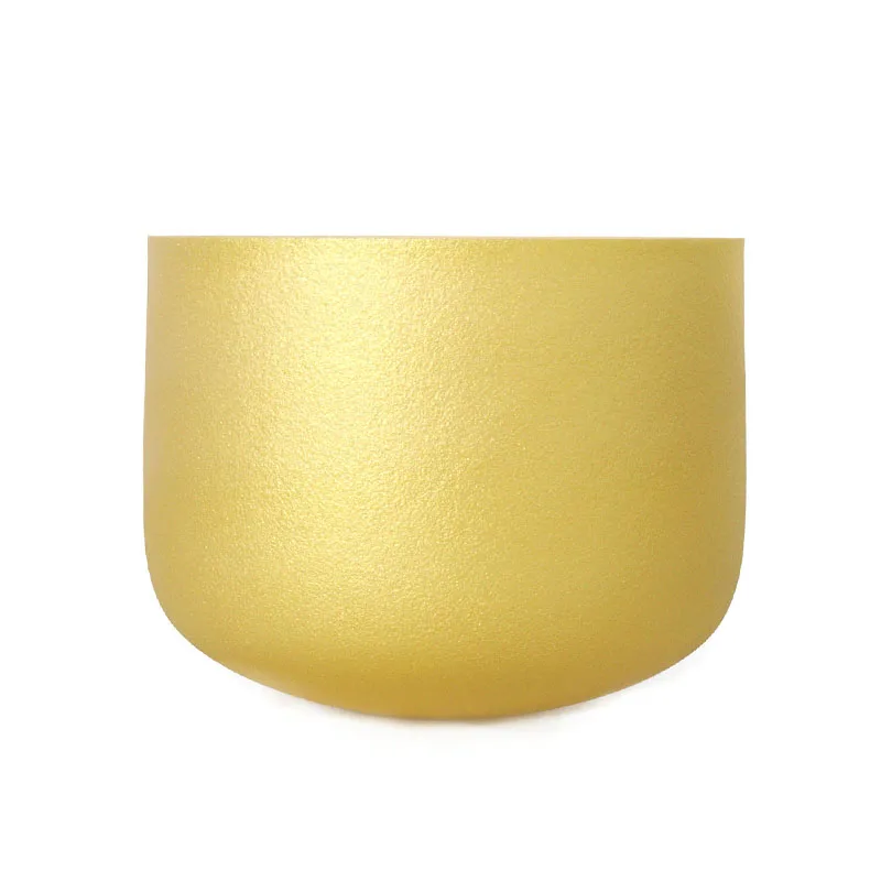 Star Linkup Gold Frosted Crystal Singing Bowl Yoga Meditation Stress Reduction Crystal Music Bowl Chanting Bowl Percussion Instrument Matte Solid Yellow Quartz Singing Bowl Solar Plexus Chakra Sound Bath Meditation Energy Balance Healing Therapy Bowl
