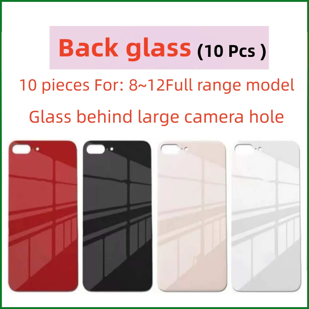 

10 шт. для iPhone задняя крышка SE 8 X 11 12 Mini 13PRO задняя стеклянная крышка с большим отверстием для камеры, сменная задняя крышка батарейного отсека, стекло SE