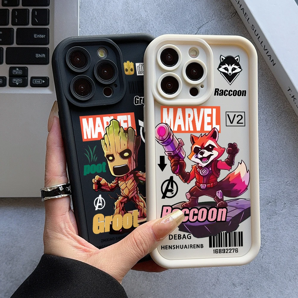 Quente groot rocket caso de telefone para iphone 16 15 14 plus 13 12 mini 11 iphone16 pro max xxs xr 8 7 capa macia à prova de choque funda