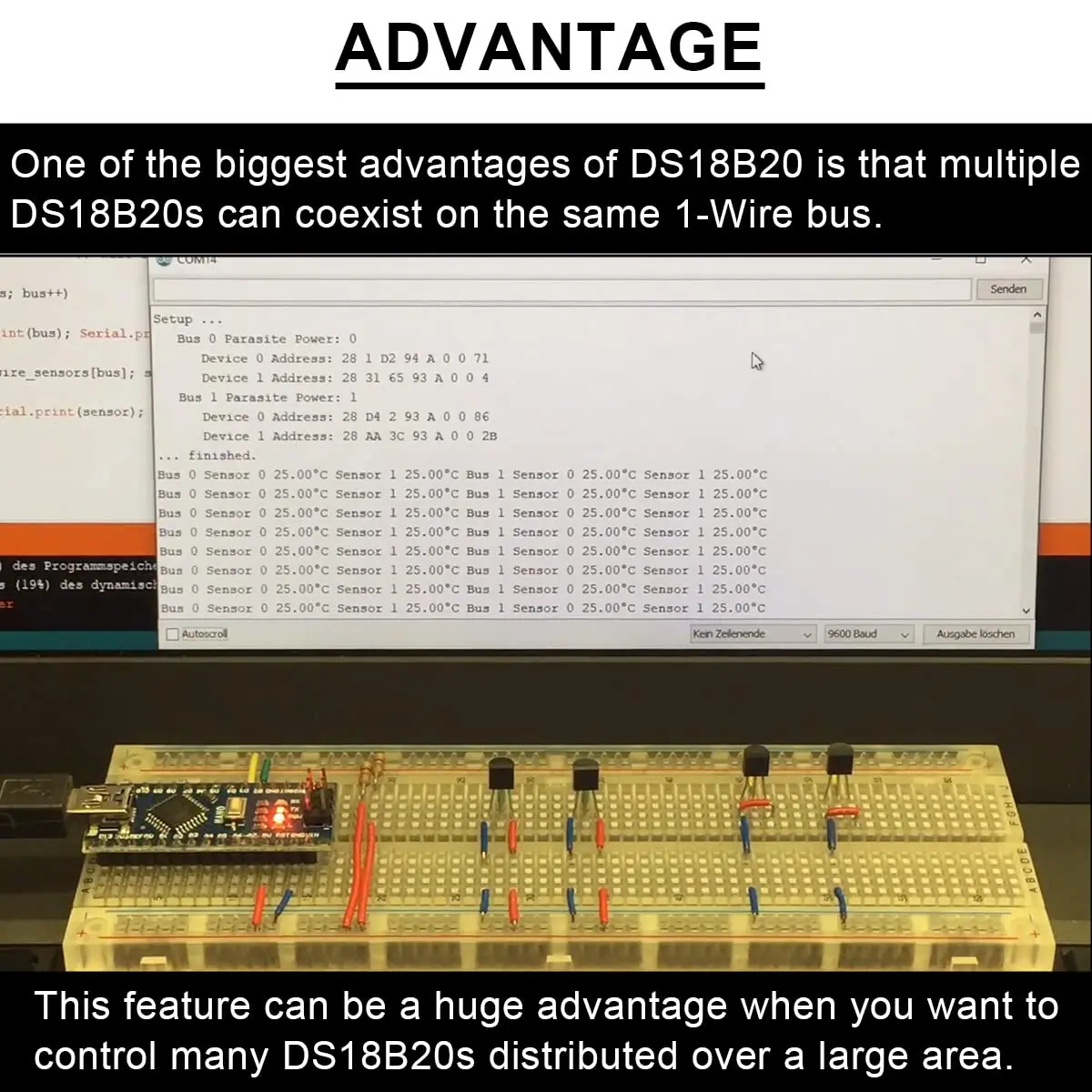 Picture 6: 1/10 DS18B20 Temperature Sensor 3-5.5V Programmable Digital Temperature Sensor Temperature Acquisition for Arduino with 4.7K Ohm
