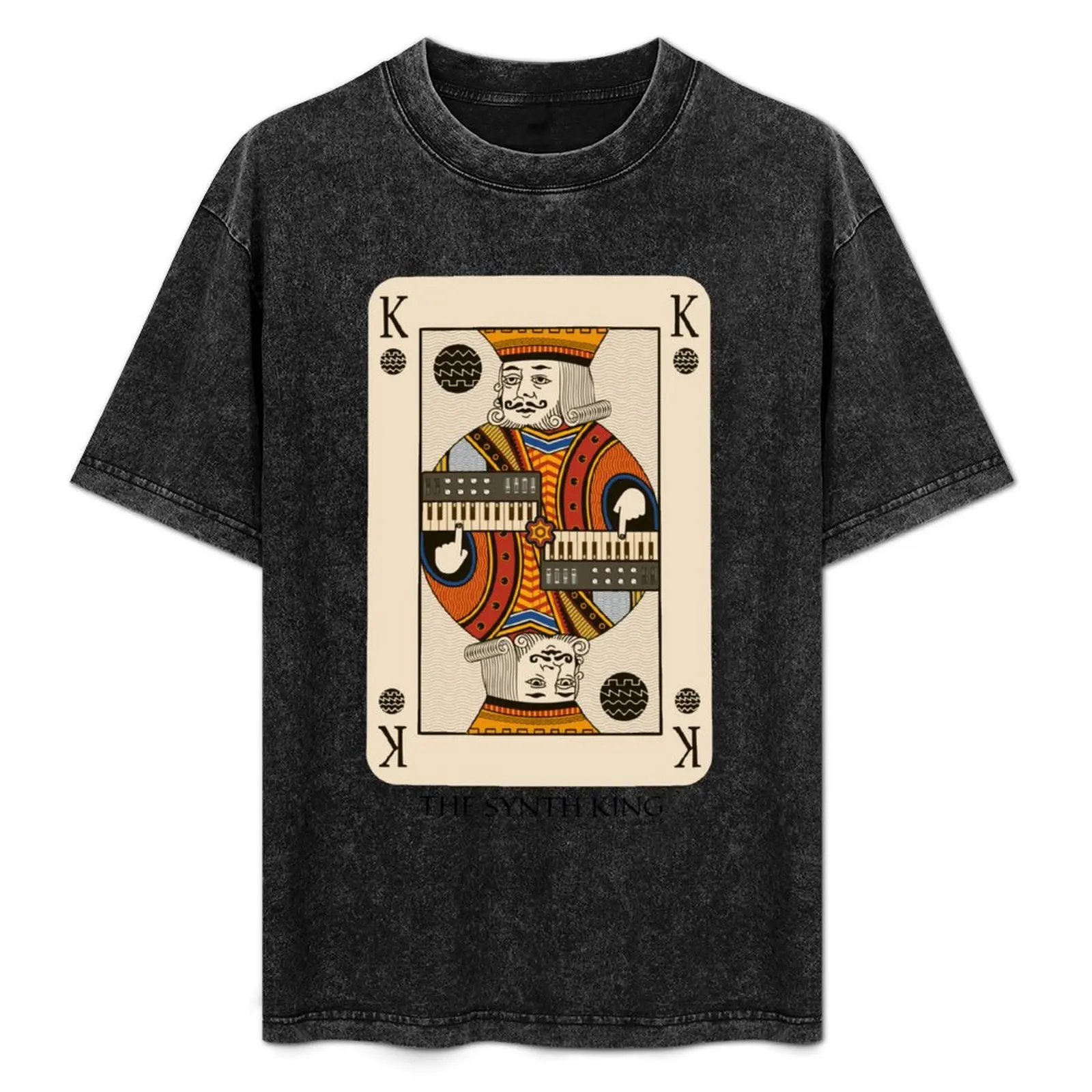 シンセサイザー-ファニー-キング-ポーカー-カード-電子ミュージシャン用-tシャツ-フェスティバル-パーティー-tシャツ-トップ
