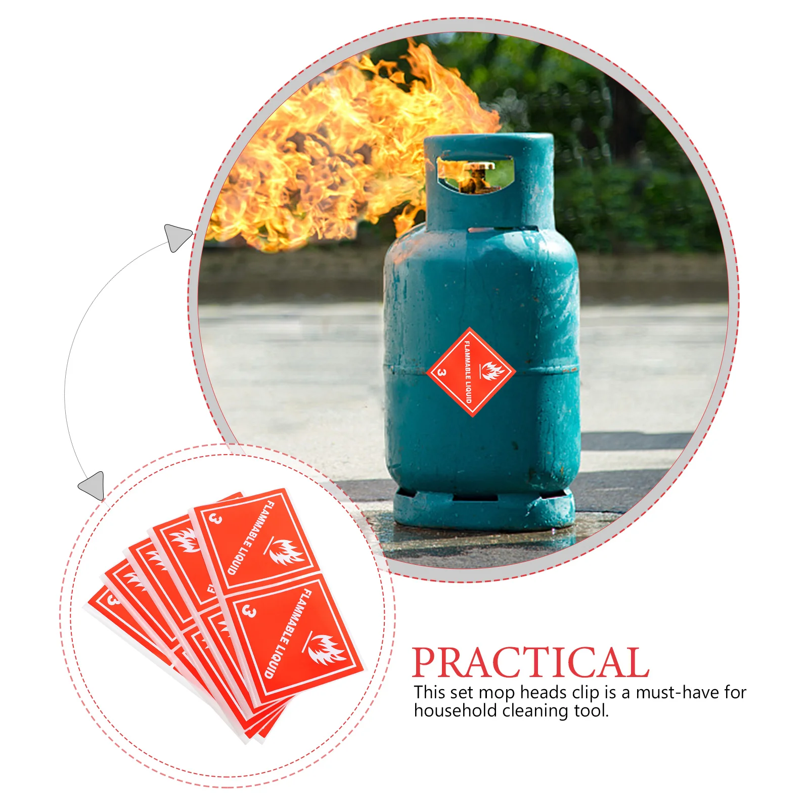 20 Pcs Label Stickers Flame Indicating Safety Signs for Printer