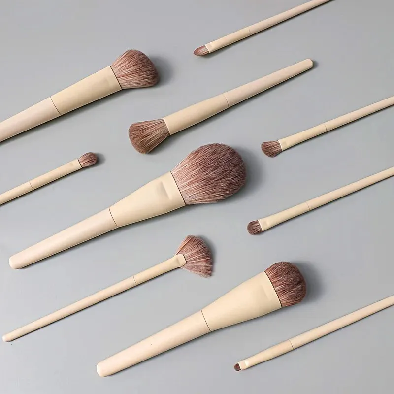 10 PCS Premium Makeup Brush Set Foundation Blending Brush Eye Shadow Facial Powder Blush Concealer Highlight Makeup Beauty Tools