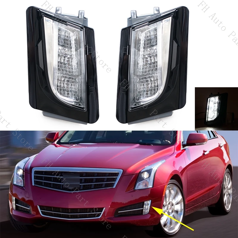 Foglight Foglamp For Cadillac ATSL 2013 2014 2015 2016 2017 2018 2019 Front Bumper LED DRL Daytime Running Drive Lamp Light