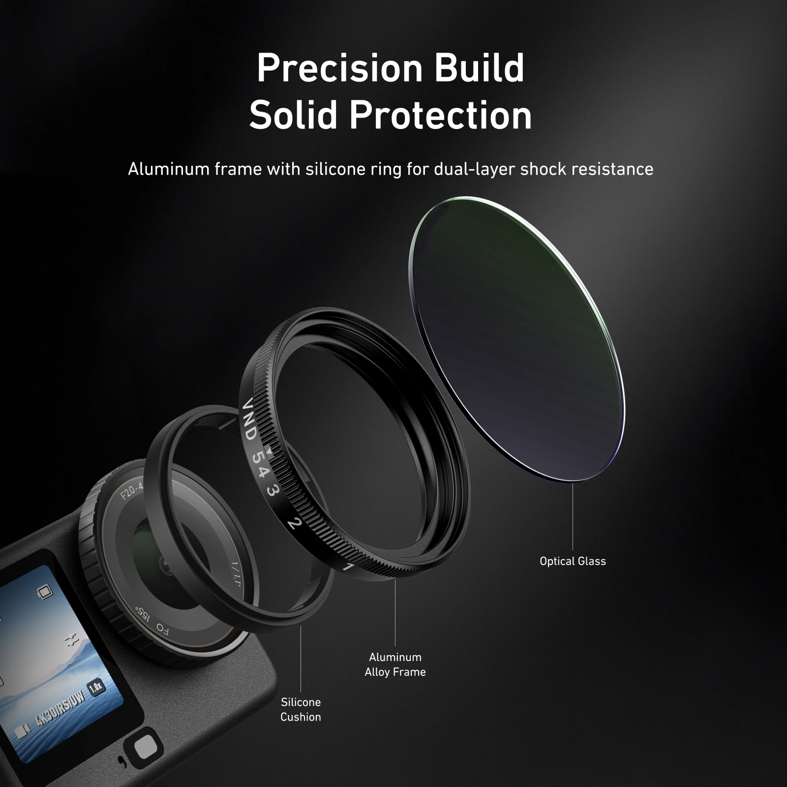 TELESIN Lens Filter for DJI OSMO Action 6 CPL ND8 ND16 ND32 UV VND Quick Release Filter Frame For DJI Action 6 Lens Filter Set