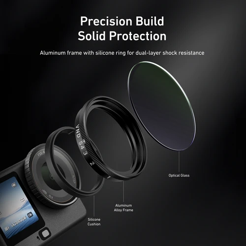 Imagen 2 del producto Filtro de lente TELESIN para DJI OSMO Action 6 CPL ND8 ND16 ND32 UV VND marco de filtro de liberación rápida para DJI Action 6 juego de filtros de lente