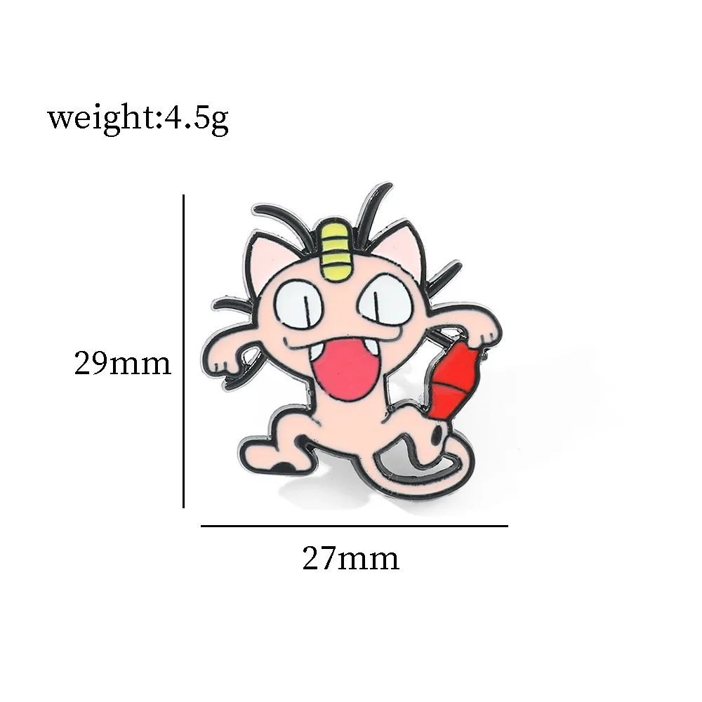 Meowth-broches de bola de Poke, alfileres de esmalte, accesorios de Cosplay bonitos, regalos para fanáticos