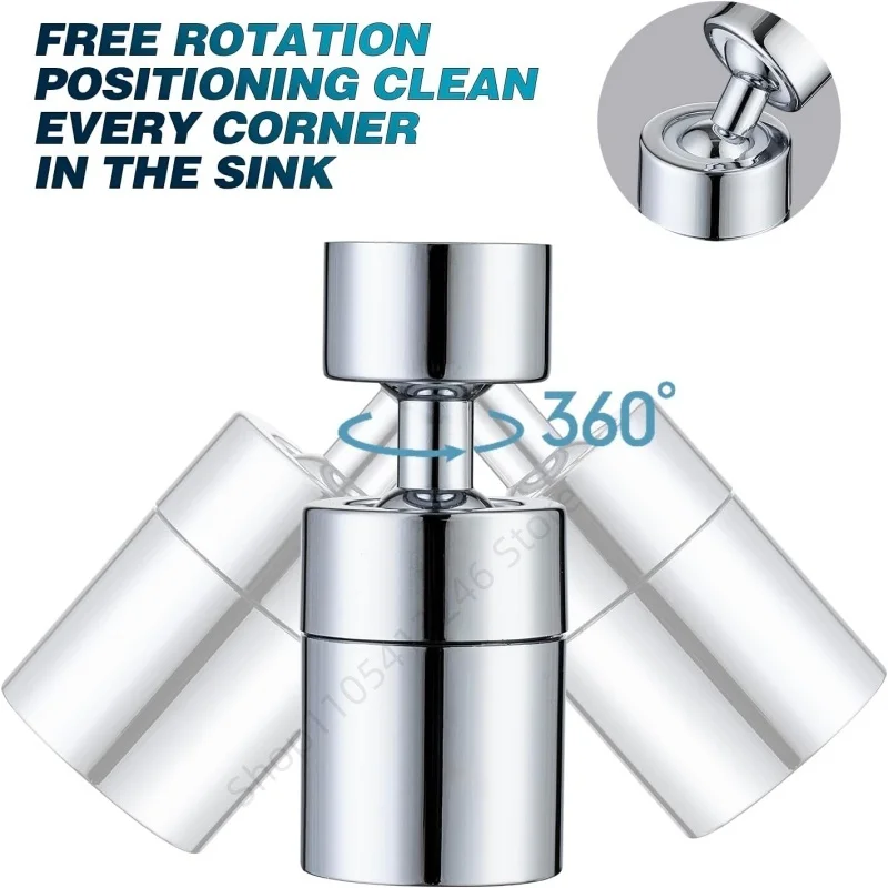 360° Dual Function Anti-splash Bubbler Kitchen Faucet Aerator 2 Mode Washbasin Faucet Nozzle Kitchen Sink Pressurized Faucet