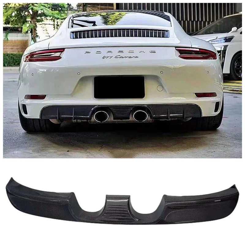 For Porsche 911.2 991 2013 2014 2015 2016 High Quality Carbon Fiber Rear Trunk Bumper Diffuser Splitters Protector Cover