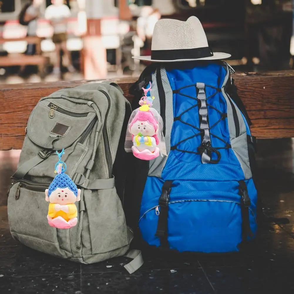 Brinquedo de pelúcia buda dos desenhos animados, adorável casal boneca para bolsa, mochila ou decoração pendurada, presente para crianças e adultos