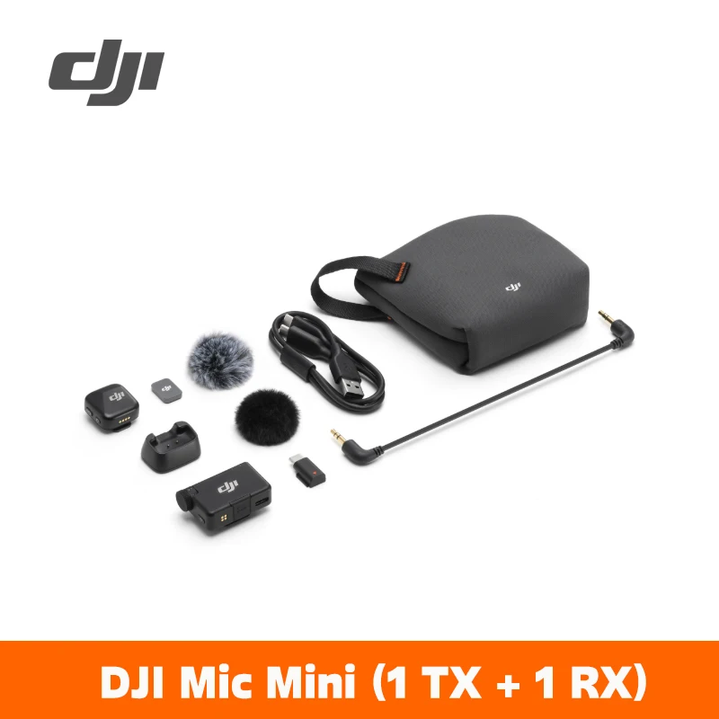 DJI Mic Mini draadloze microfoon (2 TX + 1 RX) / (1 TX + 1 RX) met slimme ruisonderdrukkende hoogwaardige audio