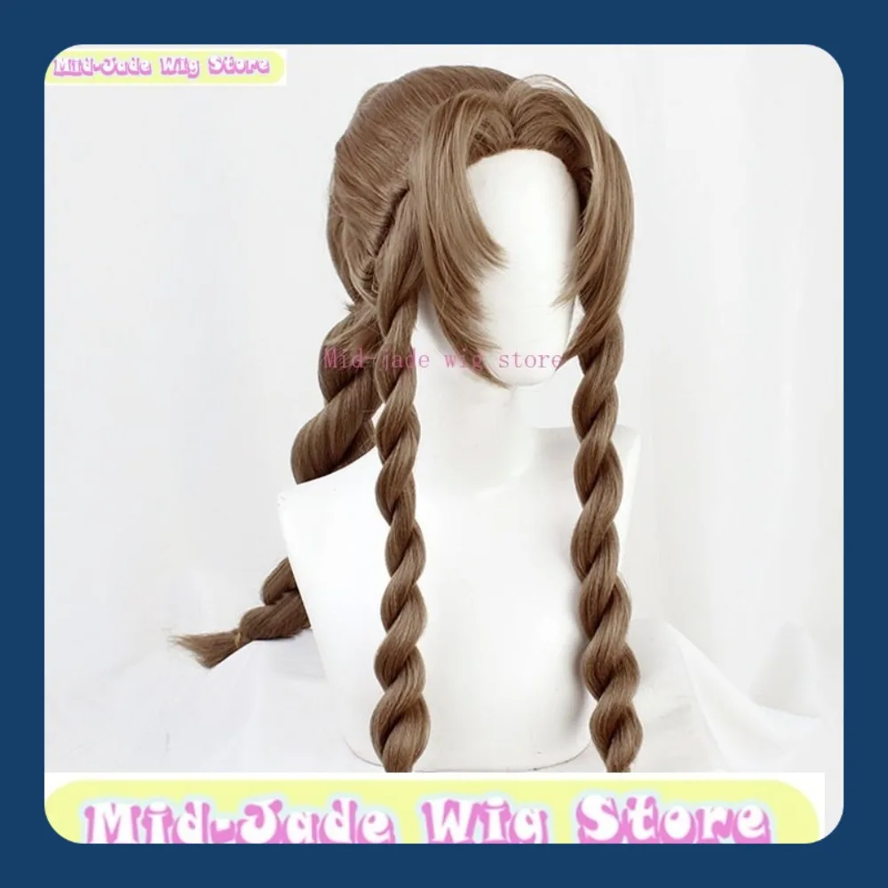 منتصف اليشم شعر مستعار مخزن FF7 طبعة جديدة ايريث شعر مستعار تأثيري أنيمي لعبة لعب الأدوار هالوين زي حفلة الدعائم الشعر الاصطناعية