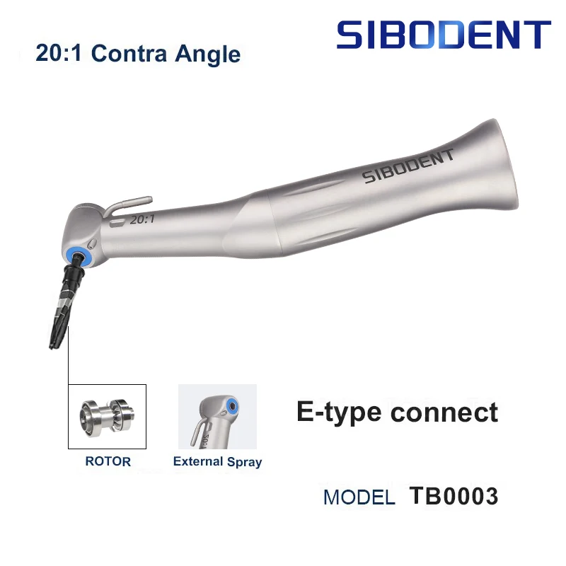 Dental 20:1 Contra Angle Low Speed Handpiece Odontologia Implant Surgery Contra Angle Dentistry Equipment for S-MAX SG20