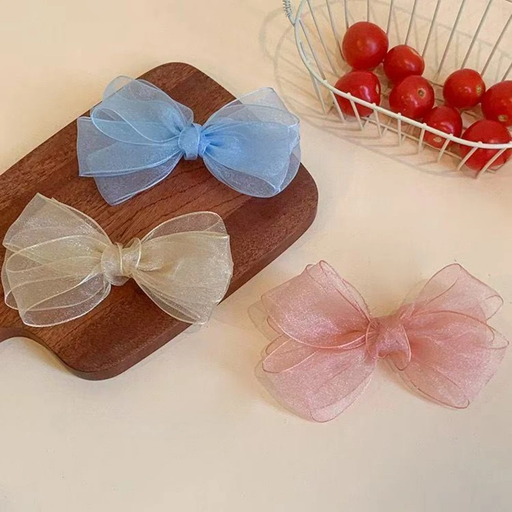 Netzgaze-Schleifen-Haarspangen für Babys, Haarschmuck für den Hinterkopf, Feenprinzessin-Mädchen-Haarklammern, Süße Kinder-Haaraccessoires – Detail 7