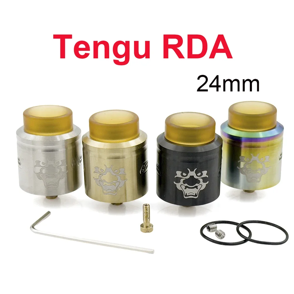 RunVape Tengu RDA 24mm Atomizer Tank 510 Squonk Pin Wide Deck Top Filling Dripping Vape Mod Atomizer