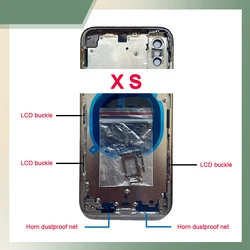 AAA Housing For Iphone X/XS/XSMAX Cover Battery Door Rear Chassis Middl Frame with Back Glass