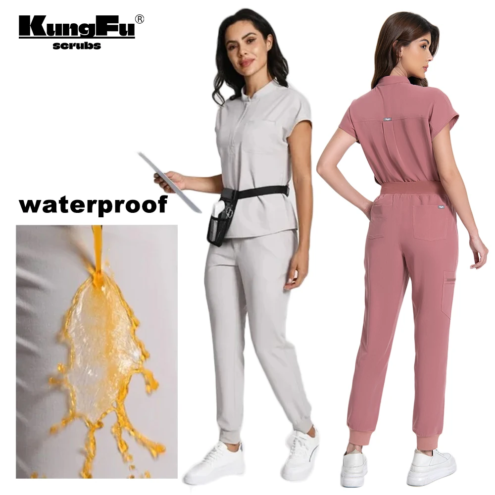 kungfu-scrubs-–-uniformes-d'infirmiere-pour-femmes-ensemble-de-blouses-medicales-antibacteriennes-resistantes-aux-rides-chemise-et-pantalon-vetements-de-medecins-resistants-a-la-decoloration