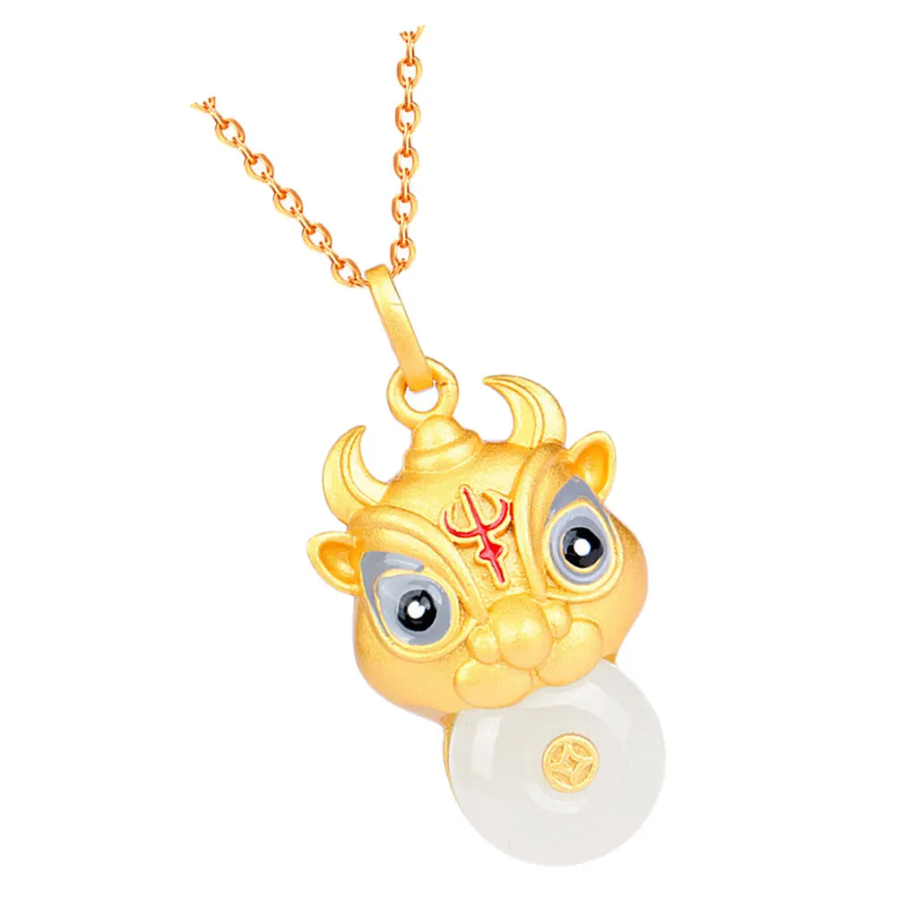 

Golden Inlaid Jade Pendant Necklace S925 Silver Plated Real Shape Decor Elegant Choker for Women Party Wedding