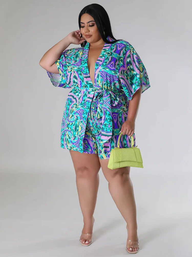 Wmstar Plus Size 2 Piece Sets Women Matching Sets Button Loose Shirts Top Shorts Tracksuit Casual Summer Wholesale Dropshipping