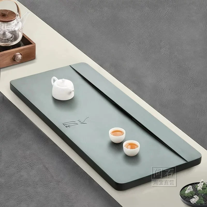 

Luxury Stone Tea Tray Office Valet Kitchen Tableware Hospitality Living Room Long Tea Tray Rectangle Bandejas Home Products