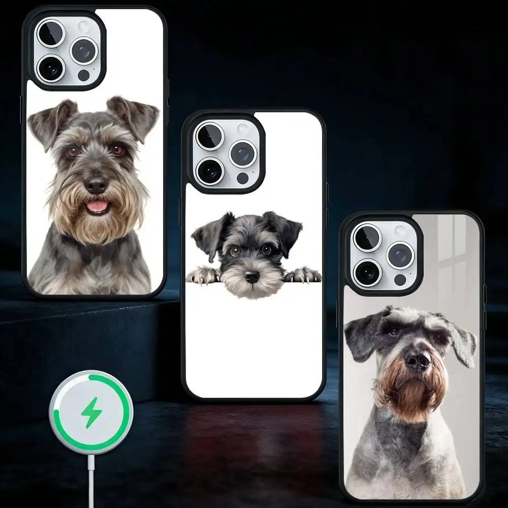 

Schnauzer Dog Phone Case For iPhone17,16,15,14,13 Plus,Pro Max Magnetic For Magsafe Wireless Charging