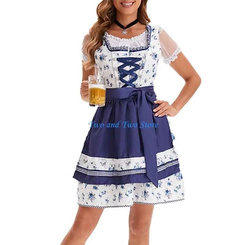 

HX6F Adult Women German Bavarian Oktoberfest Costume Set,Beer Costume Dirndl Dresses
