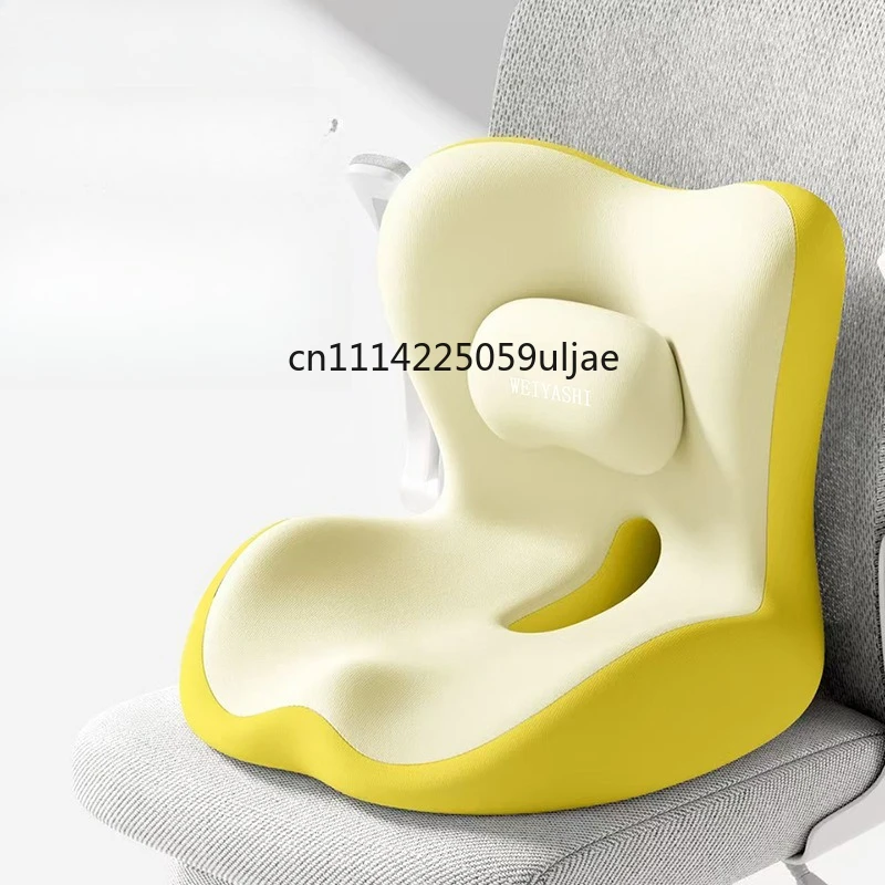 Ergonomic Waist Support Seat Cushion Breathable Back Cushion Integrated Lumbar Support for Office Long Sitting