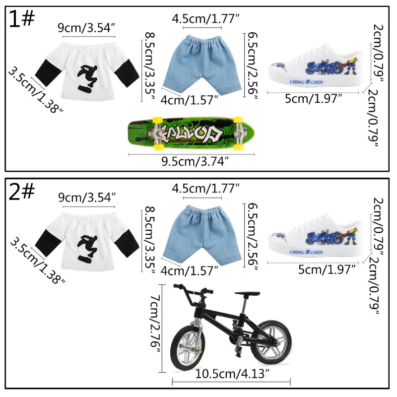 Mini Skateboard Toy Finger Bike with Shoes Finger Sport Toy Fun Birthday Gift D5QF