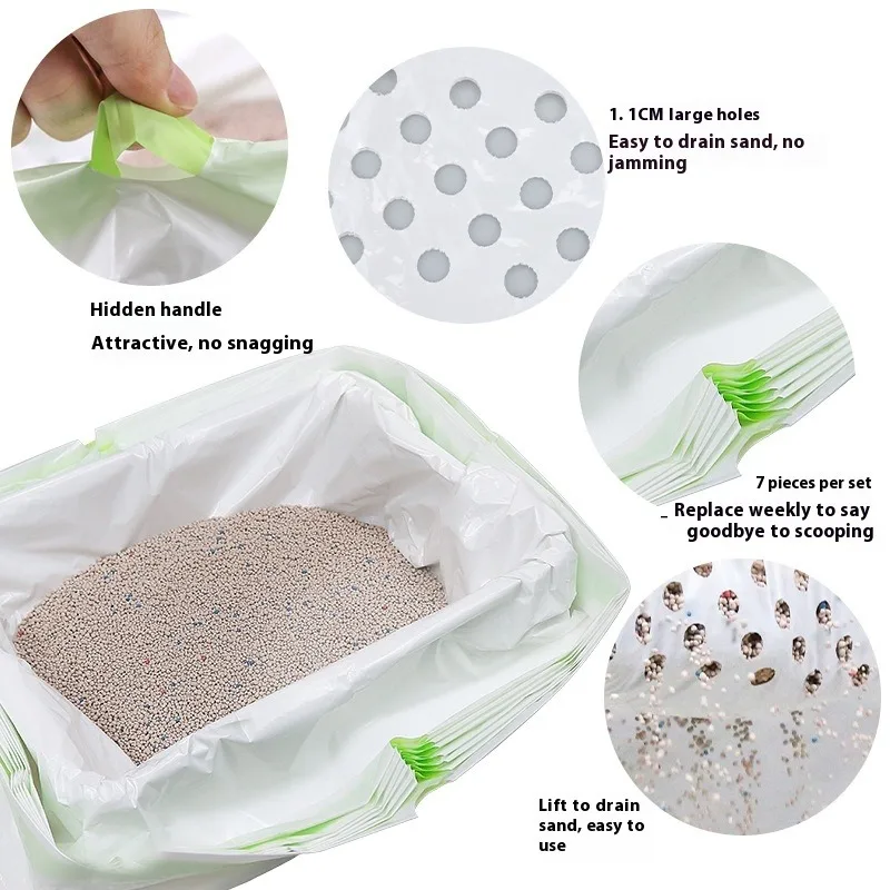 

Litter Bag for Cats Dogs Waste Disposal Bags Odor Proof Strong Leak Proof Pet Clean Up Convenient Hands Free Eco Capacity