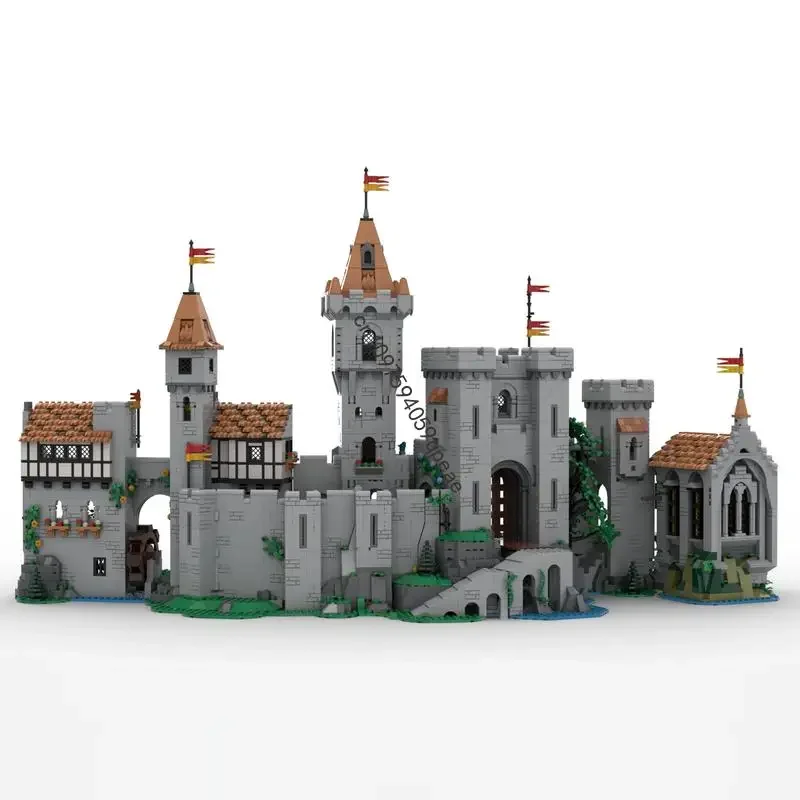 

Новый 2687 шт. Moc Европейский средневековый вид на улицу Лев Рыцари Башня Замок Модель Diy Творческие идеи 10305 Игрушка Подарок на день рождения Блоки