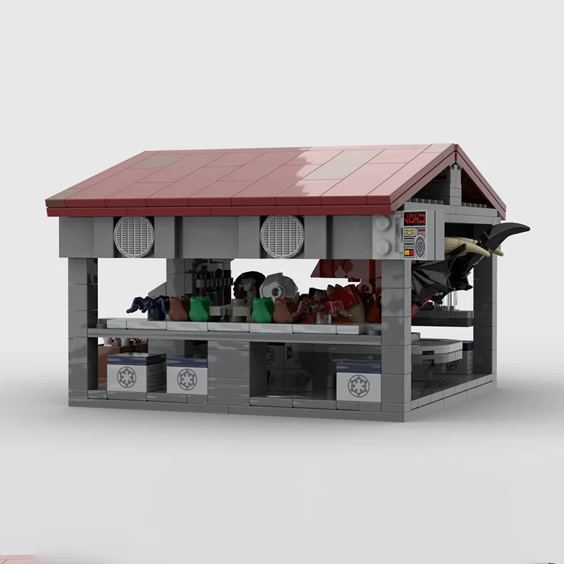 Estrella película Moc Building Brick Scenario de Tatooine-M mercado parte modelo tecnología bloques Navidad DIY juguete construcción regalo