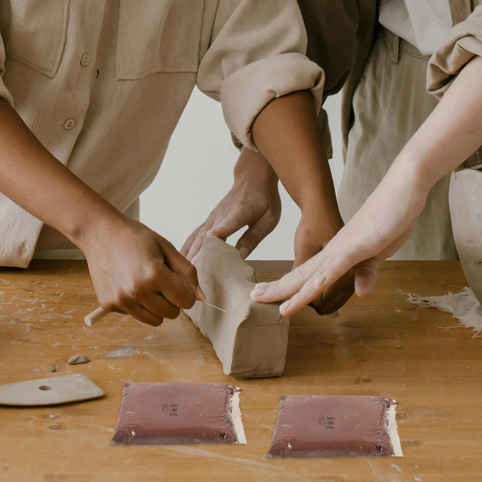 

4 Bags Purple Sand Pottery Clay For Teenager Diy Crafts Kit Air Dry Modeling Clay Set Bright Color Sculpting Tools Handicrafts