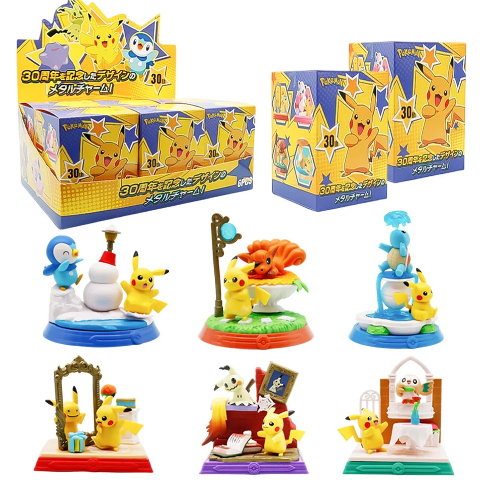 

Pokémon Blind box 30th Anniversary Commemorative Edition Pokemon Anime Action Figure Pikachu Collection Model Ornament Toys Gift