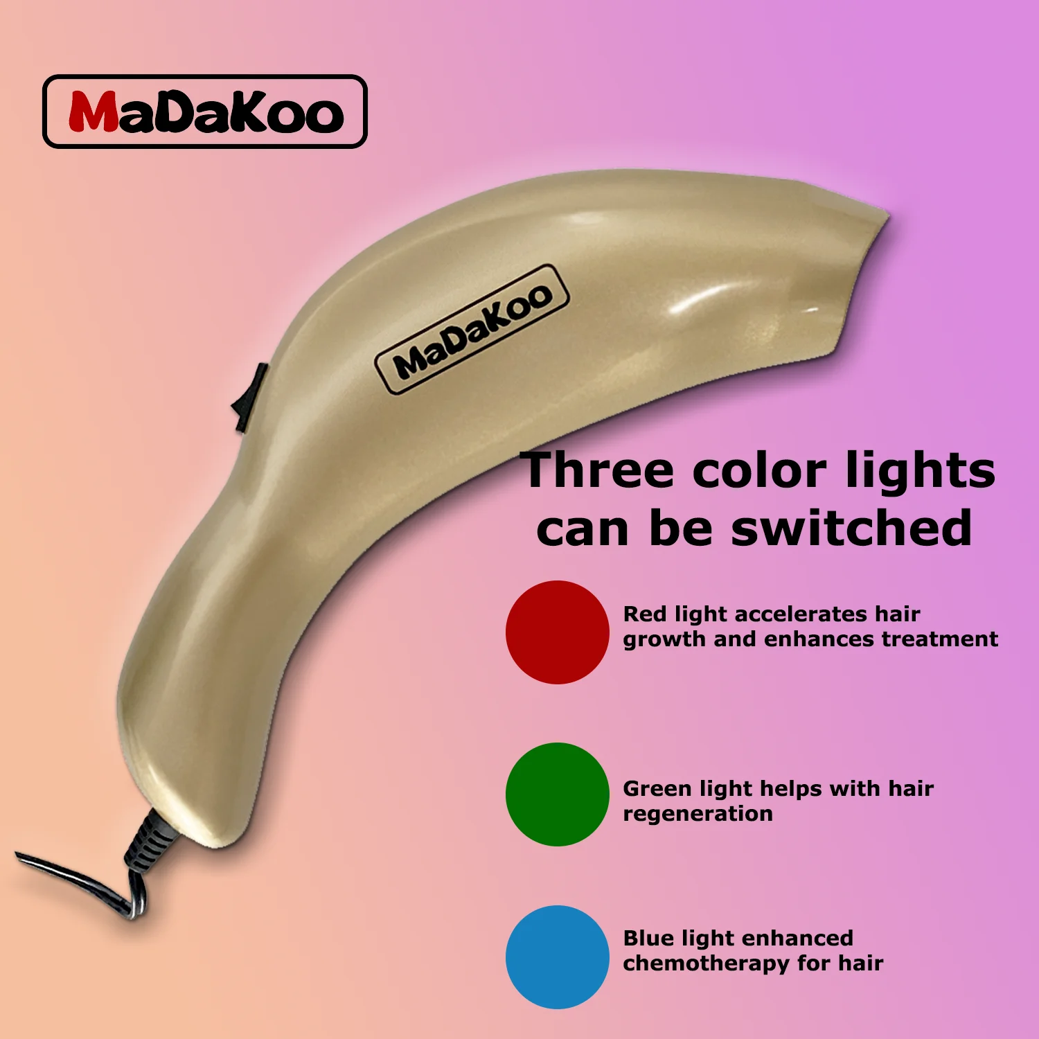 Madakoo Photon Hair Growth Home Device - Anti-Hair Loss, Scalp Health, Follicle Regeneration red light therapy hair