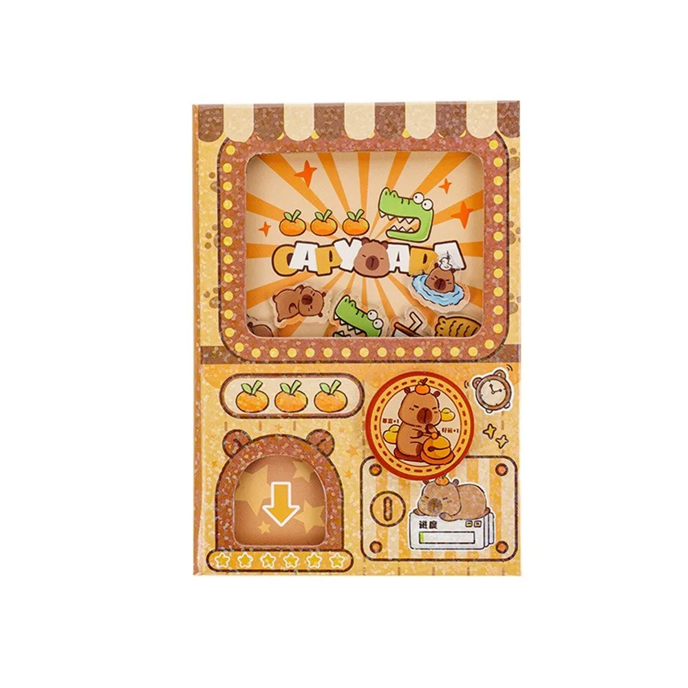 

Креативный блокнот с автоматами Gashapon, портативный забавный маленький блокнот в твердом переплете, цветная внутренняя страница, утолщенная бумага, карманная книга с капибарой